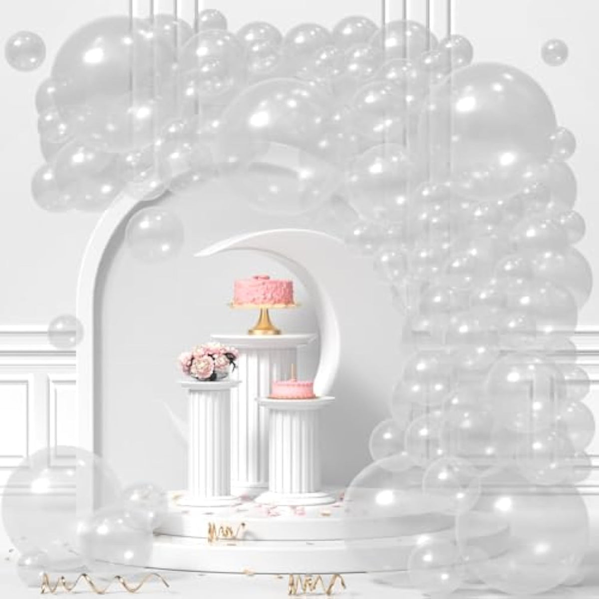 110 Pcs Clear Balloon Set in Mixed Sizes for Party Decorations