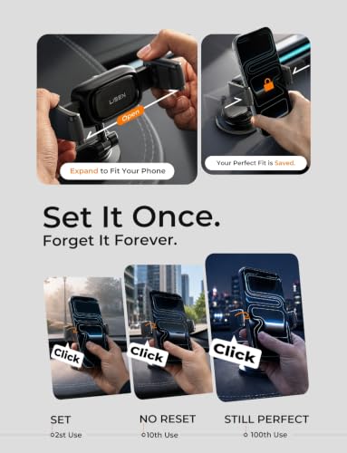 Suction Phone Mount for Car, [Ultra Suction & 95% Cases Friendly] Car Phone Holder Mount Vacuum Dashboard Phone Holder, Car Cell Phone Holder for