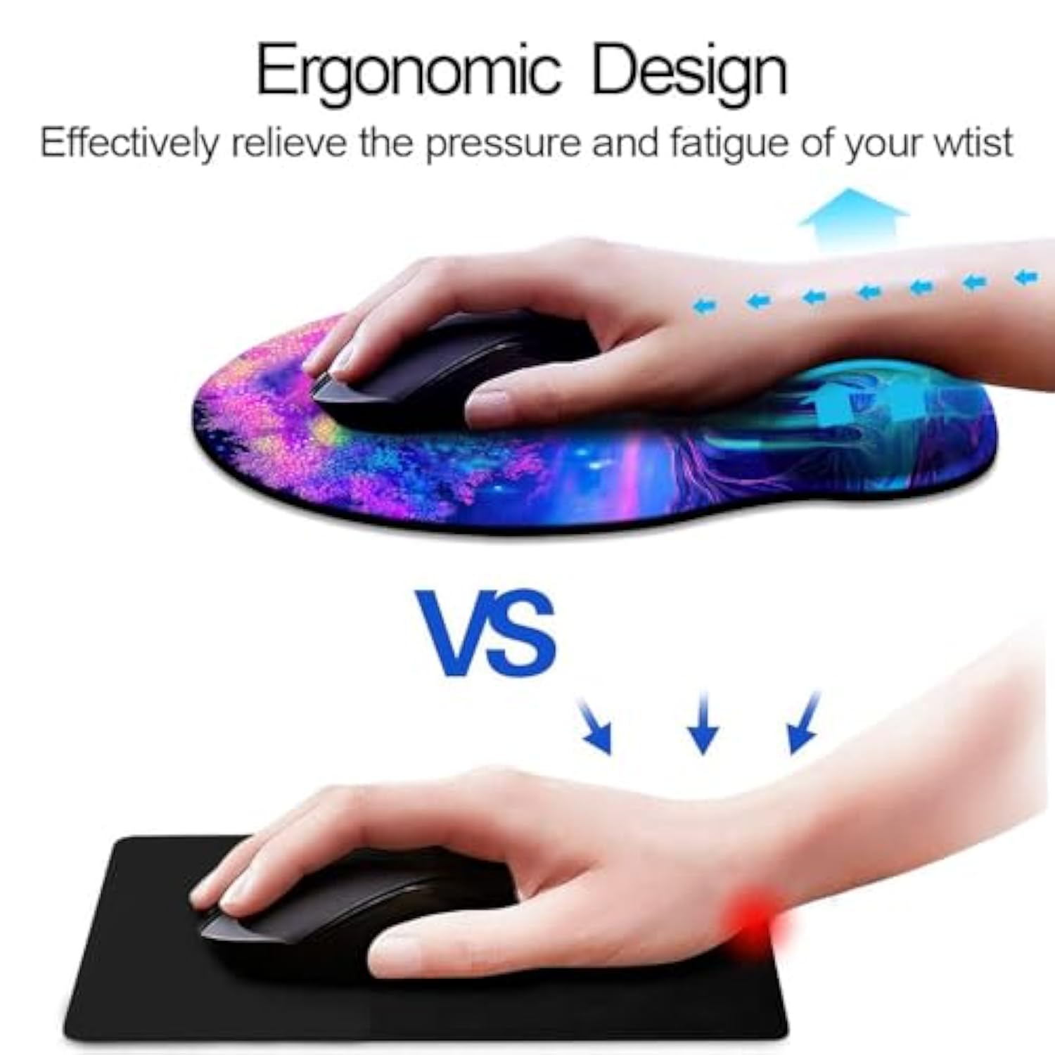 Ergonomic Mouse Pad With Wrist Support,Mouse Pad With Wrist Rest,Relieve Wrist Pain Mousepad Non-Slip Rubber Base,Mouse Pads For Desk,Computers,Laptop,Office,Home,Accessories Tree Of Life