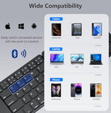 Foldable Bluetooth Keyboard - Portable Keyboard With Storage Bag, Rechargeable Full Size Ultra Slim Compatible Ios Android Windows Smartphone Tablet And Laptop(Keyboard+Bag)