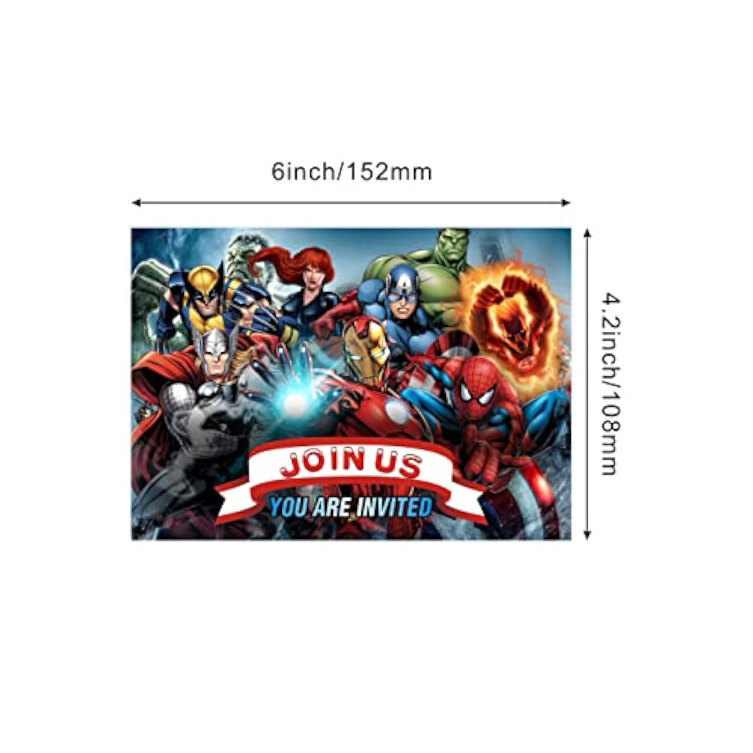 24Pcs Superhero Birthday Invitations,Superhero Party Invitations Birthday Party Supplies Decoration (Invitations24)