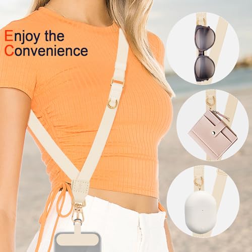 Cell Phone Lanyard with Hanging Loops, Adjustable Anti-Theft Phone Strap Crossbody for Women Men, Universal Neck Lanyards for Keys Travel Essentials,