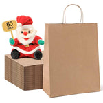 Paper Gift Bags 10X5X13, 50Pcs Brown Kraft Bags With Handles, Heavy Duty, Eco-Friendly, Perfect For Gift Giving, Christmas, Diy, Retail, Merchandise