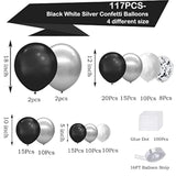 119pcs Black & Silver Balloon Garland Kit – For Graduation, Birthday, or Engagement Parties
