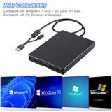 Floppy Disk Reader, 3.5 Inch External Usb & Type-C 1.44Mb Fdd Floppy Disk Drive For Windows 11/10/8/7/2000/Xp, Vista, Pc, Laptop And Desktop, Plug And Play, Black