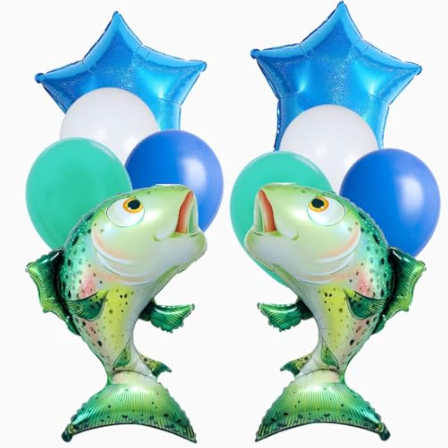 10Pc Rainbow Trout/Salmon Balloons: Fishing Party Supplies for Fisherman/Father's Day