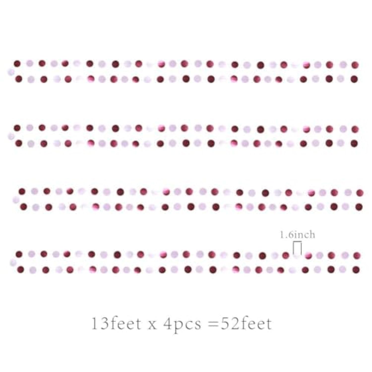 Pink Burgundy Circle Dots Garland Wedding Party Decoration Hanging Str
