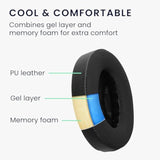 kwmobile Replacement Ear Pads Compatible with Bose Noise Cancelling 700 / NC700 (Set of 2) - Cooling Gel Earpads - Black
