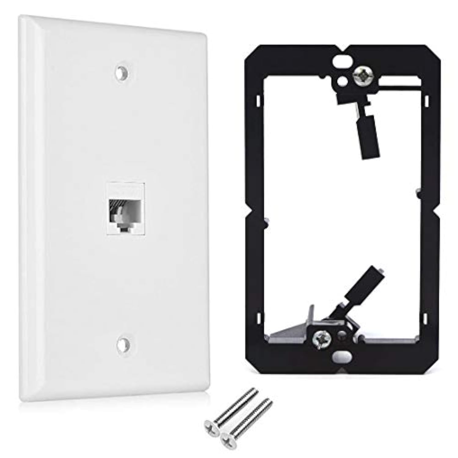 Cat.6 Rj45 Ethernet Wall Plate, 1-Pack Rj45 Female To Female Keystone Jack Wal