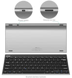 Bluetooth Keyboard, Stainless Steel Universal Portable Wireless Bluetooth Keyboard For Ios Ipad 10.2-Inch, Air, Pro, Mini, Android, Windows Tablets Pc Smartphone Built In Rechargeable Battery