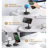Magnetic Wireless Charger Iphone Stand 15W Fast Mag-Safe Charger For Iphone 16/16 Pro/16 Plus/16 Pro Max/15/14/13/12 Series Apple Magnet Wireless Charging Station/Pad For Airpods