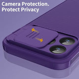 Magnetic Case For Iphone 16 Pro Case, Iphone 16 Pro Camera Protection Case [Support Magsafe Charging] With Slide Lens Cover,Slim Shockproof Case For Iphone 16 Pro 6.3" Purple