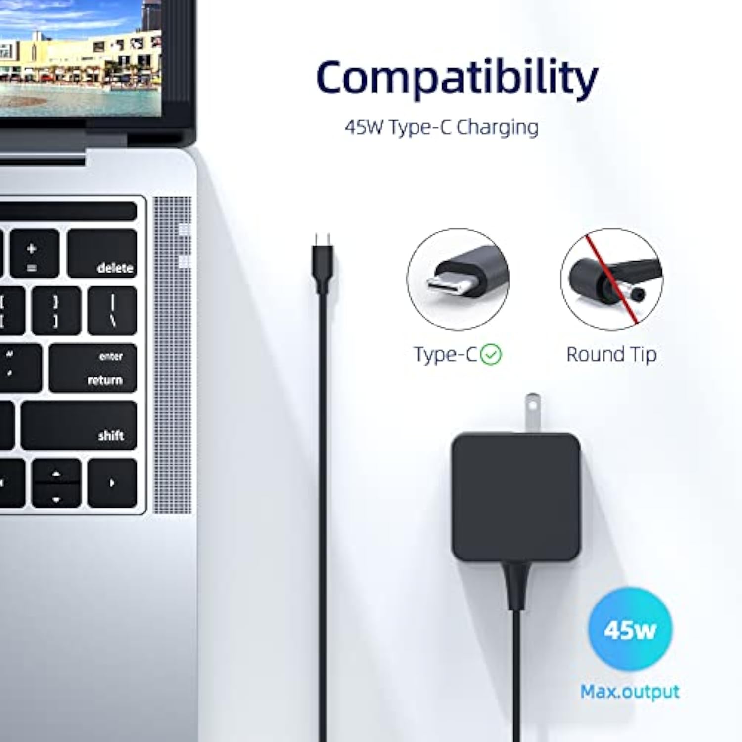 45W Ac Charger Replacement Fit For Samsung Galaxy Chromebook Xe930Qca Xe931Qca