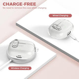 Compatible With Jbl Vibe 200Tws/Jbl Vibe Beam/Beam 2 Case Cover Clear Lock Clip With Cleaner Kit, Transparent Tpu Protective Cover Men Women With Carabiner For Jbl Vibe Beam 2 Charging Case - Clear