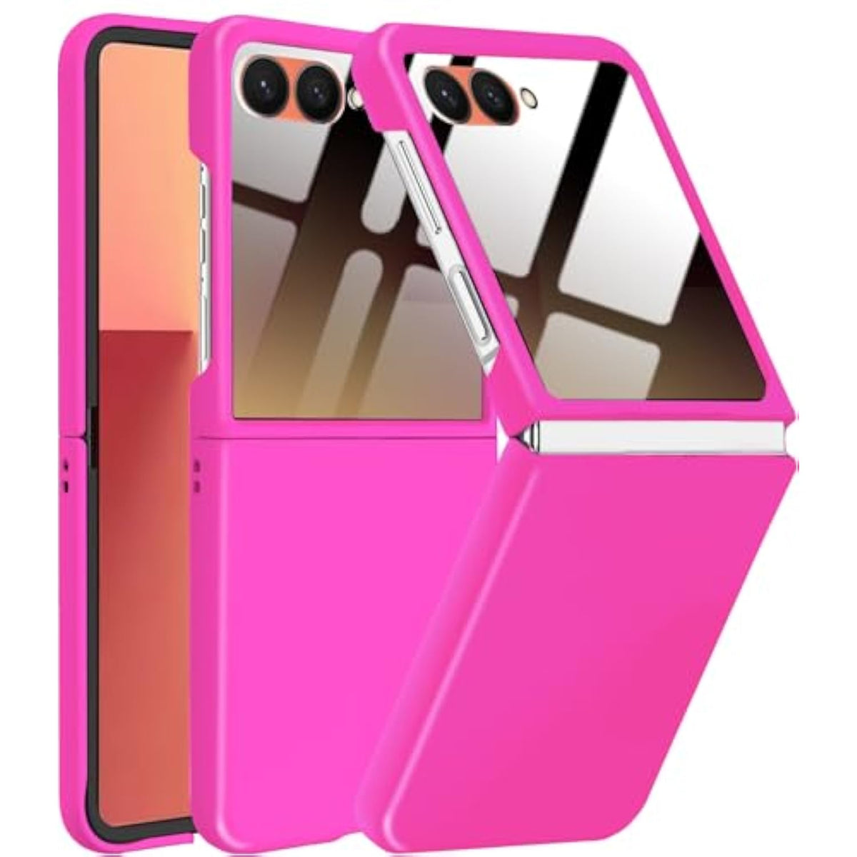 For Samsung Galaxy Z Flip 7 Privacy Case,Samsung Flip 7 Phone Case Built-In Anti Spy Screen Protector,Hard Pc Ultra-Thin Full Body Cover Shockproof Protective Cases For Galaxy Z Flip7 5G,Hot Pink