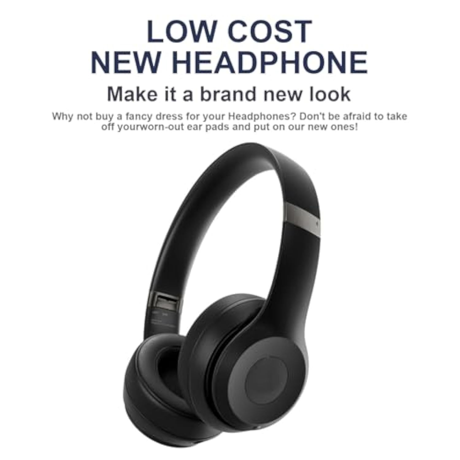 Solo 4 Ear Pads Replacement Ear Cushions Compatible With Beats Solo 4 Wireless On-Ear Headphones Softer Protein Leather High-Density Memory Foam Earpads Earmuffs Ear Cups Cover Repair Parts - Black