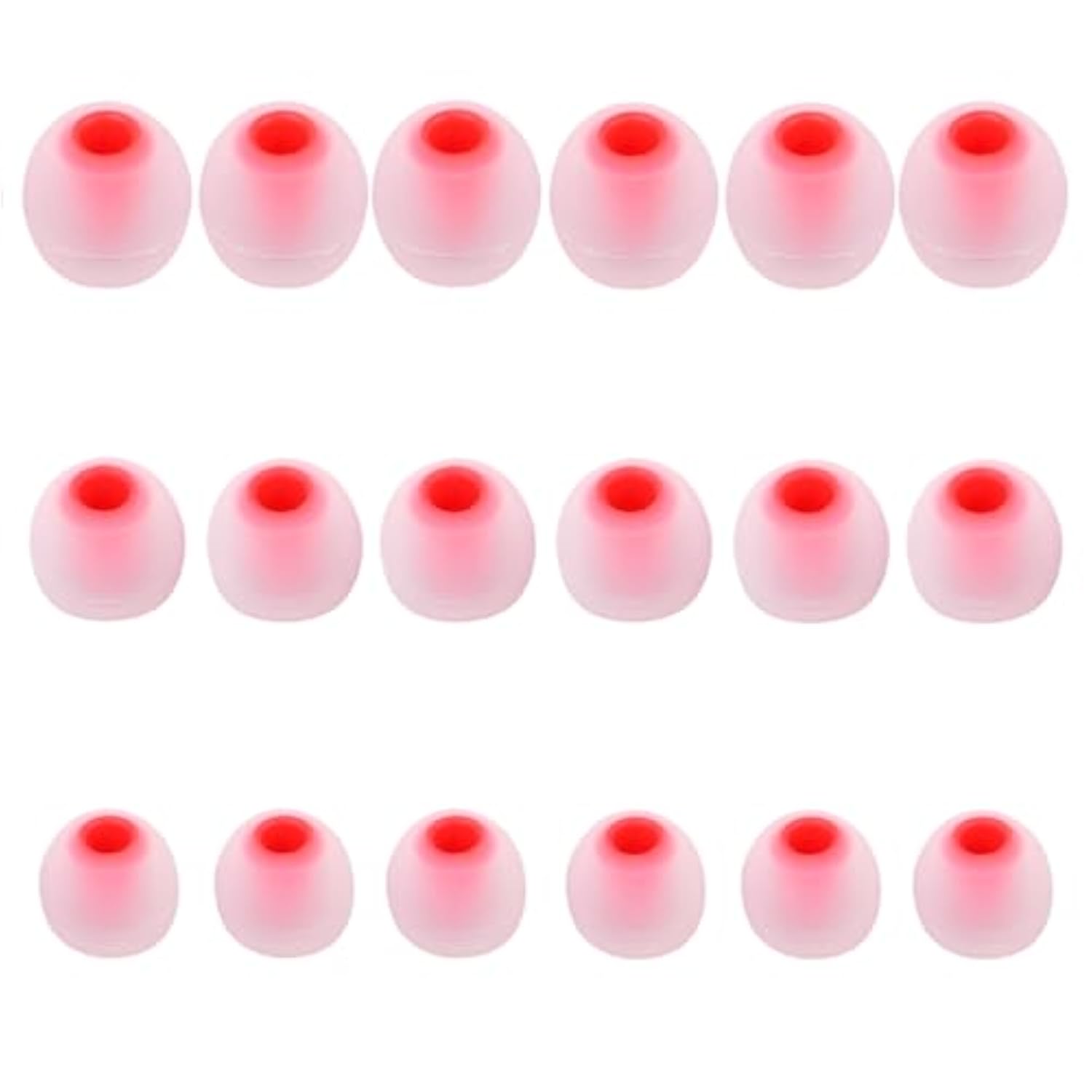 Earbud Replacement Tips Silicone Earbud Tips Earbud Covers Fit For In-Ear Headphones (Inner Hole 3.8Mm -5.1Mm) Eartips Earbud Rubber Tips 9 Pairs S/M/L, Transparent/Red
