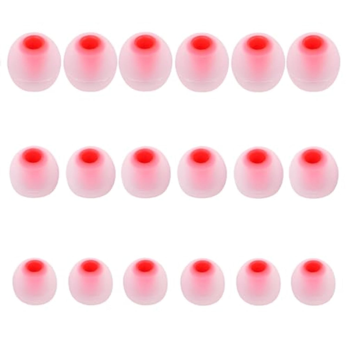 Earbud Replacement Tips Silicone Earbud Tips Earbud Covers Fit For In-Ear Headphones (Inner Hole 3.8Mm -5.1Mm) Eartips Earbud Rubber Tips 9 Pairs S/M/L, Transparent/Red