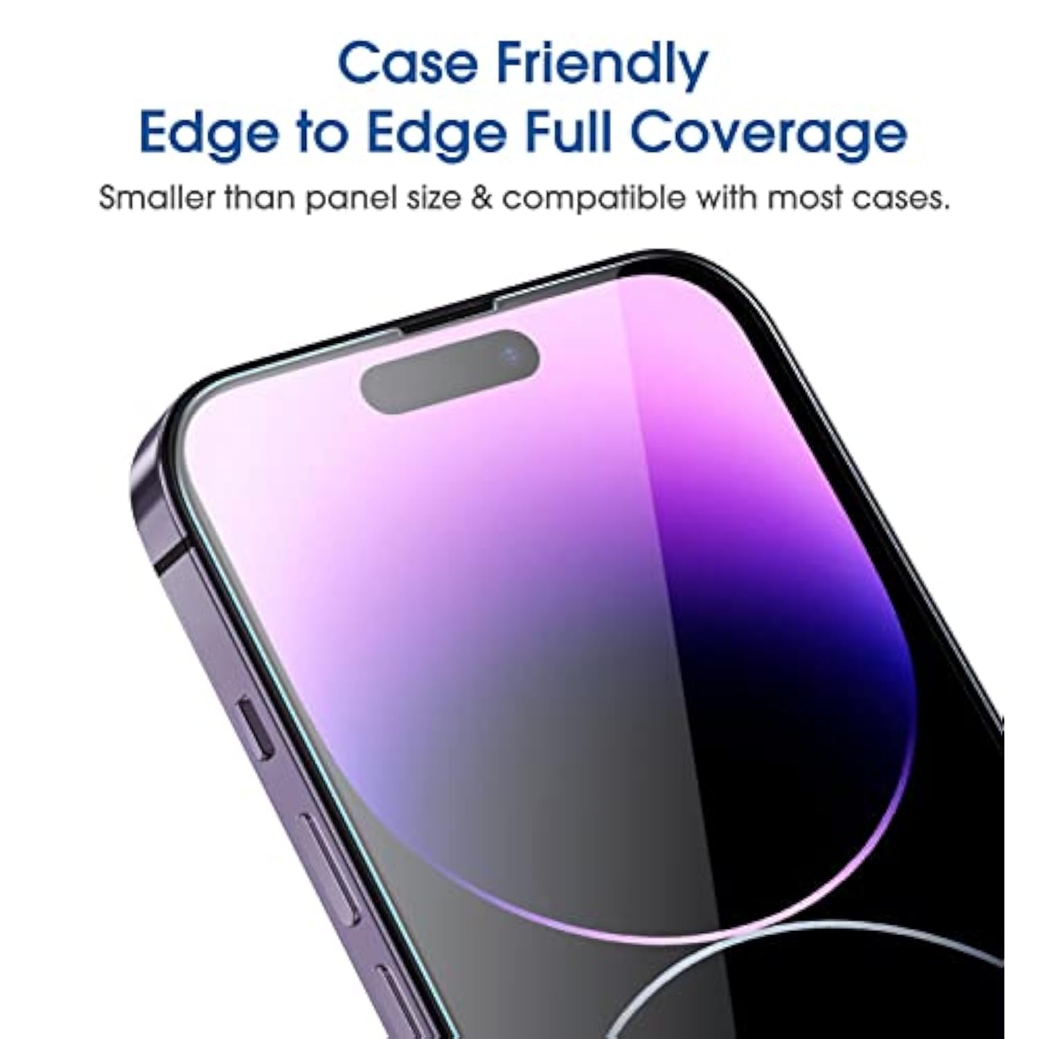 Amfilm Easiest Installation Onetouch For 14 Pro [6.1 Inch] Screen Protector Tempered Glass, Auto-Alignment Tech, Bubble Free And Full Coverage Case Friendly, Anti-Scratch 2 Pack