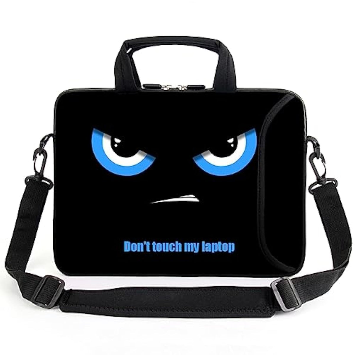 17" Shoulder Bag Adjustable Shoulder Strap Laptop Sleeve Carrying Case With Mouse And Power Adapter Storage Bag (Blue Eyes-1)