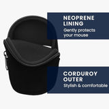 kwmobile Mouse Case for Logitech Pebble Mouse 2 M350s / M350 Carry Case - Protective Carry Pouch for Bluetooth Mouse - Soft Neoprene Protection - Black
