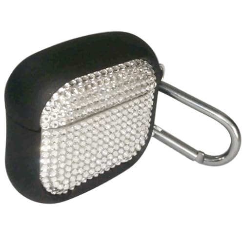 Bling Rhinestone Case For Airpods 3Rd With Metal Keychain,High Quality Hand Glued Diamond Soft Silicone+Hard Pc Protective Cover, Compatible With Apple Airpods 3Rd Generation Charging Case