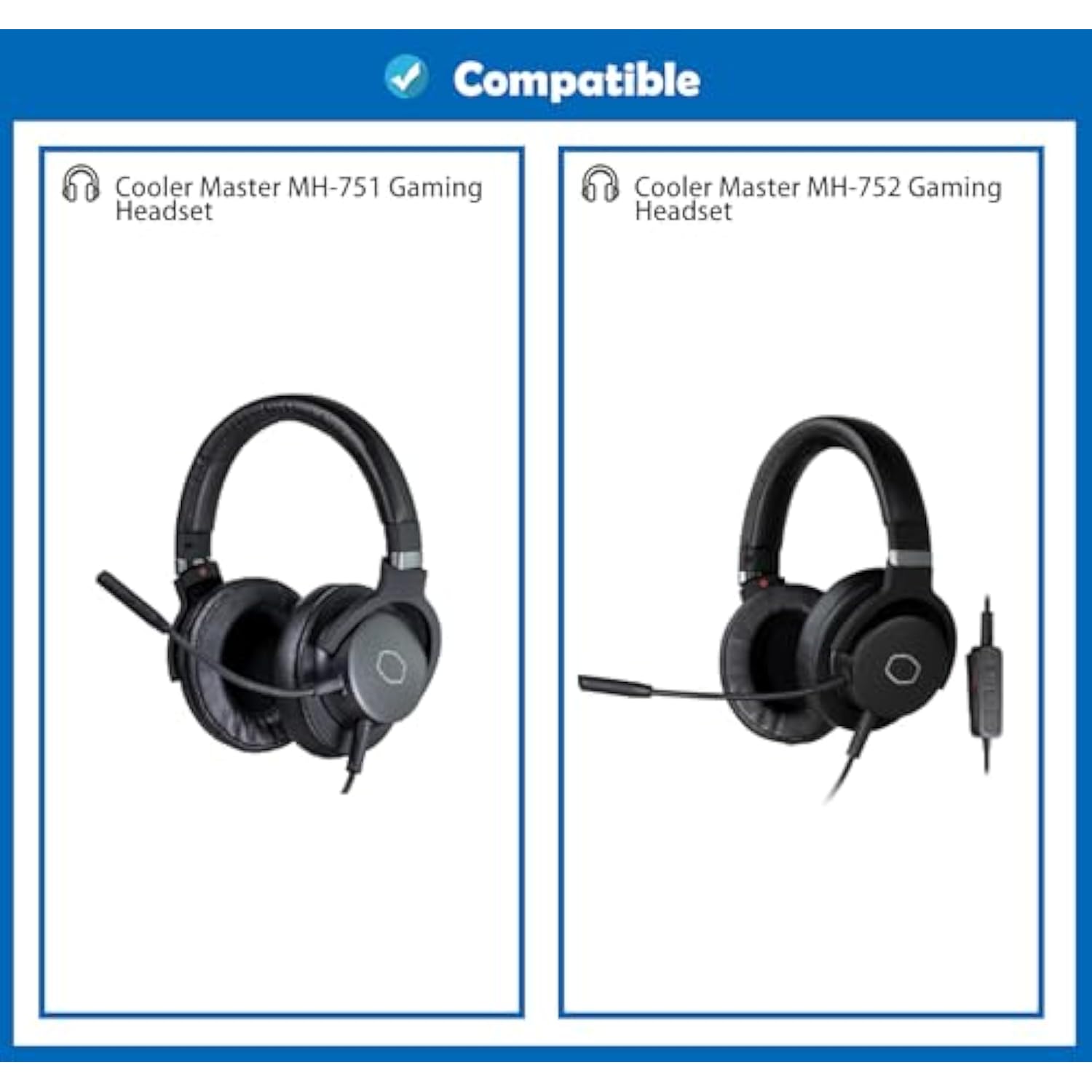 Breathable&Durable Replacement Earpads Cushion Compatible With Cooler Master Mh-751 Mh751 Mh-752 Mh752 Gaming Headsets Ear Pads With Mesh Fabric And Memory Foam