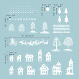 Christmas Night White Silhouette Wall Stickers Santa Claus Snowflakes Window Wall Decals For Shop Home Decor Merry Christmas Decorations