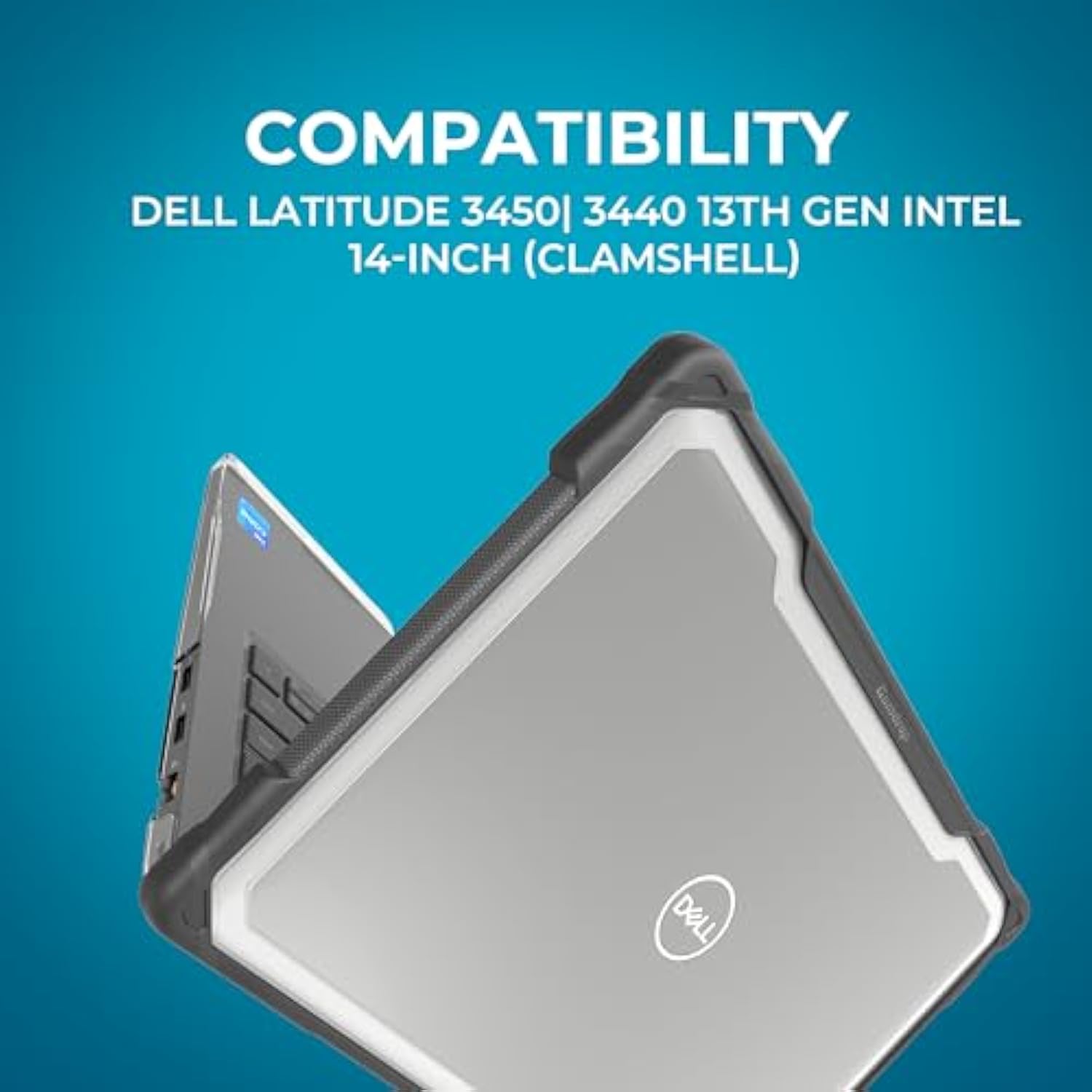 Gumdrop SlimTech Laptop Case Fits Dell Latitude 3450 | 3440 (Clamshell) Rugged Drop Tested Shockproof Lightweight Reliable Device Protection for Kids K-12 Students School Office or Business Use Black