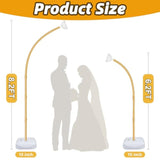 8.2Ft & 6Ft Gold Balloon Arch Kit, Free Bending Top Balloon Arch Stand With Base For Floor, Half Arch For Wedding Birthday Party Baby Shower Halloween Decorations