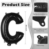 Black Letter C Balloons, 40 Inch Large Foil Letter Balloons, Custom Phrase Balloon For Birthday Party Wedding Anniversary Decoration (Black C)