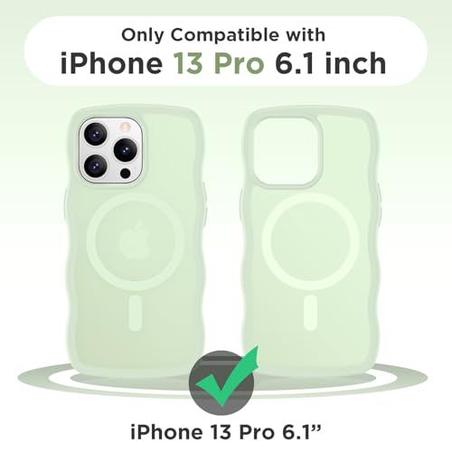 Magnetic for iPhone 13 Pro Case, Compatible with MagSafe Cute Wave Non-Slip Translucent Matte Easier Grip Shockproof Phone Case for iPhone 13 Pro,