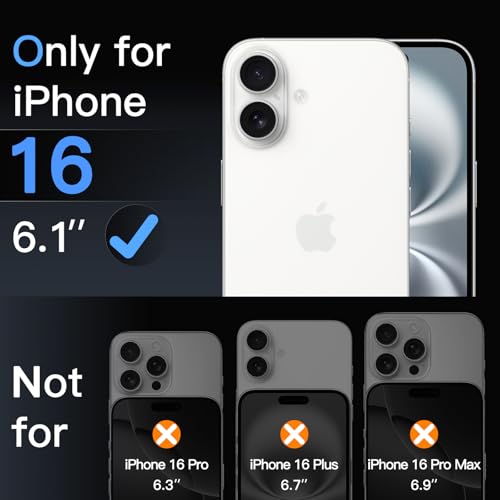 Matte Screen Protector for iPhone 16 6.1-Inch, Anti-Glare 9H Tempered Glass Film, Anti-Fingerprint, Smooth Touch, Easy Installation, Case-Friendly,