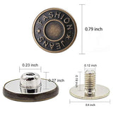 20Mm No Sewing Jeans Buttons Replacement Kit With Metal Base,12 Sets N