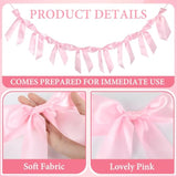 Pink Bow Garland Banner For Bachelorette Party Decorations Pink Bowknot Hanging Garland Banner Coquette Birthday Party Supplies For Wedding Bridal Shower Engagement Baby Shower Favors