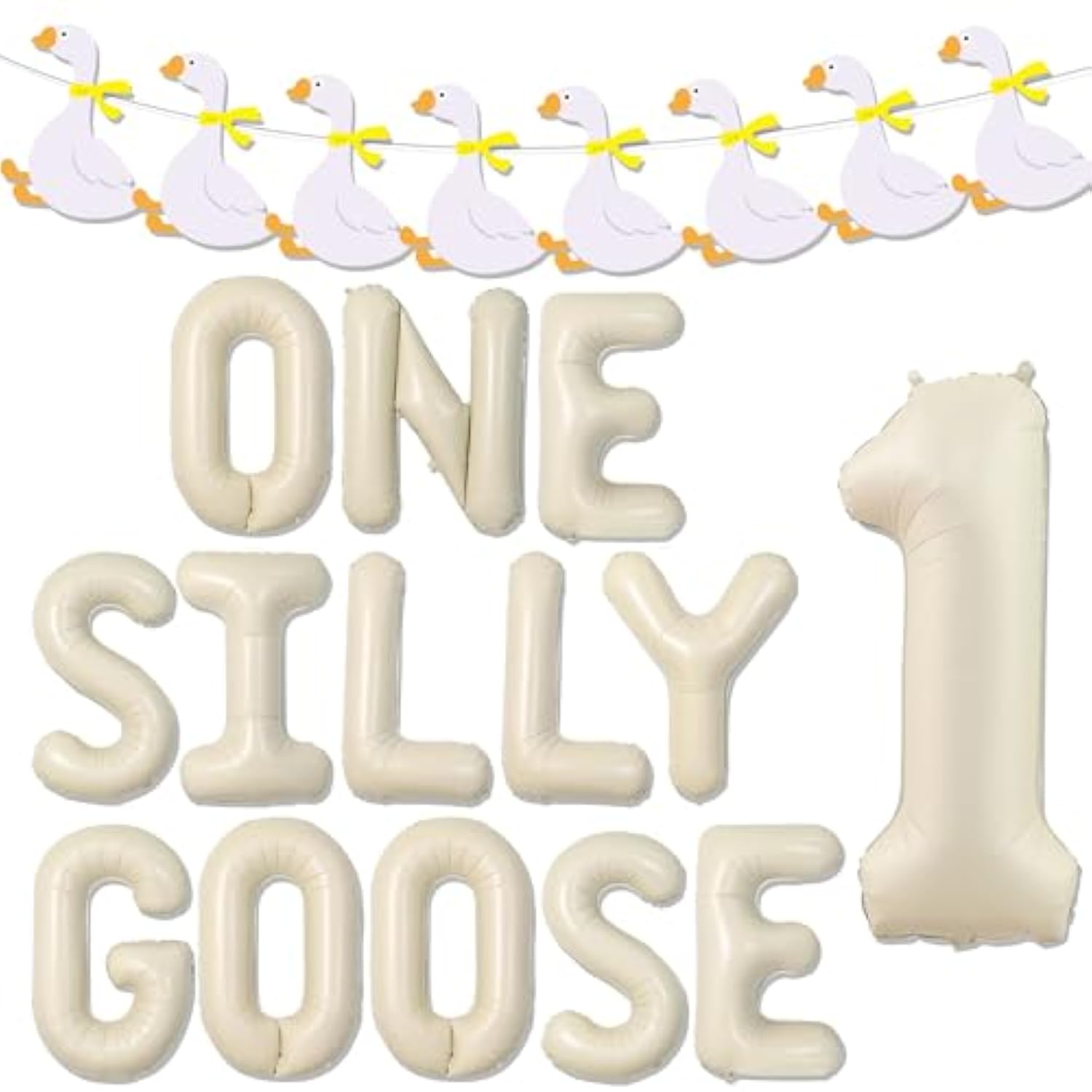 One Silly Goose 1St Birthday Balloons Banner Party Decorations Silly Goose Banner Balloons For Girls Boys Baby Shower Goose Theme Garland First Birthday Decor Party Supplies
