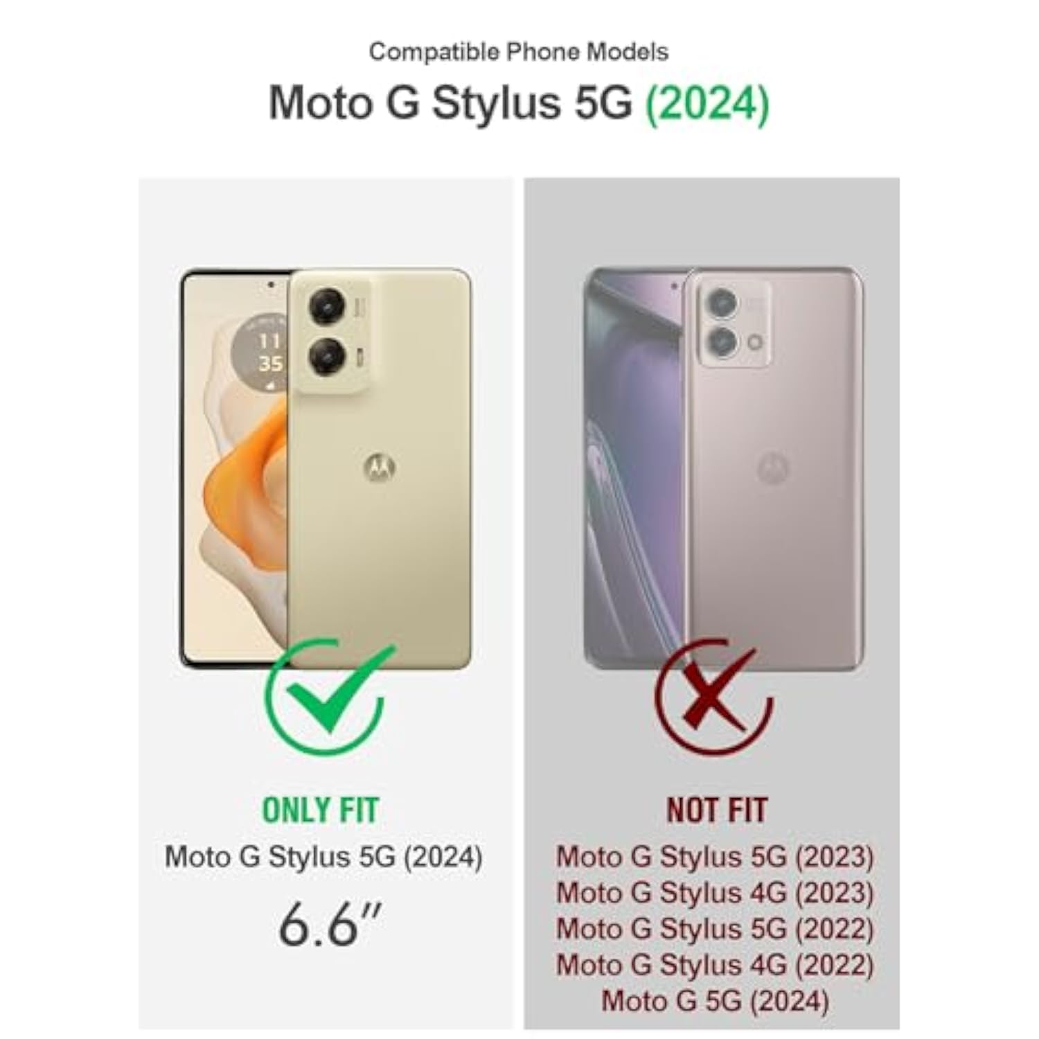 Guardian Case For Motorola Moto G Stylus 5G 2024 [Not Fit 2023 Version],[20 Ft Mil-Grade Drop Tested],Full-Body Hybrid Shockproof Bumper Cover With Built-In Screen Protector,Black/Clear