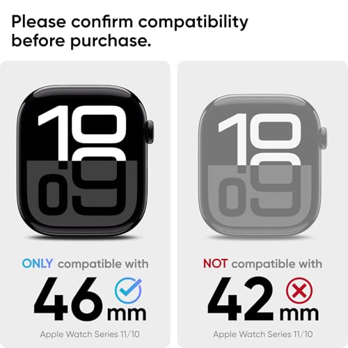 2 Pack for  Watch Case, Rugged Cover Compatible with iWatch 11/10 46mm with Built-in Touch Sensitive Tempered Glass Screen Protector
