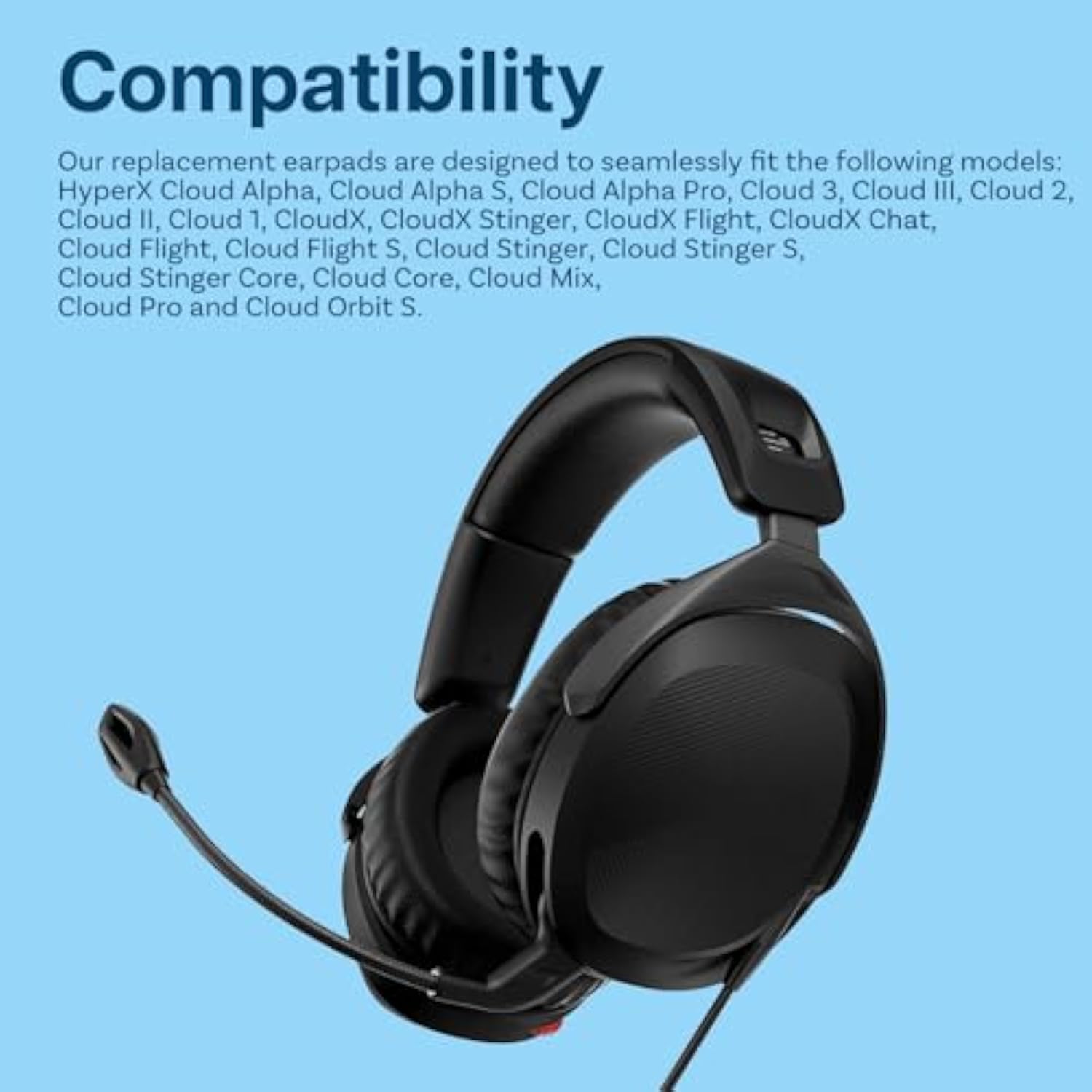 Ear Pads Replacement For Hyperx Cloud Stinger/Flight/X/Ii/Iii/Alpha/Core/Mix Headsets By - Cooling Gel Ear Pad Cushions – Black