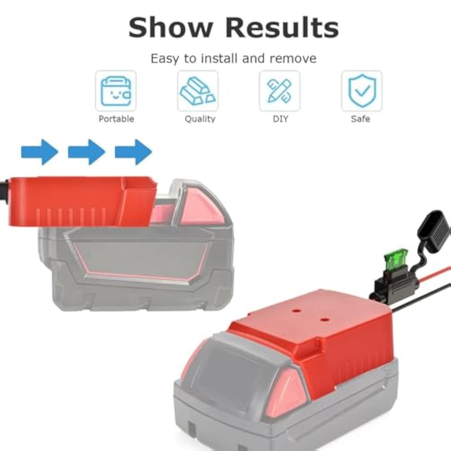 2 Pack Power Adapter Wheel Compatible With Milwaukee M18,18V Power Battery Wheel Conversion Kit With Switch, Fuse & Wire Terminals, 12Awg Wire, Power Connector For Diy Rc Car Toys And Robotics