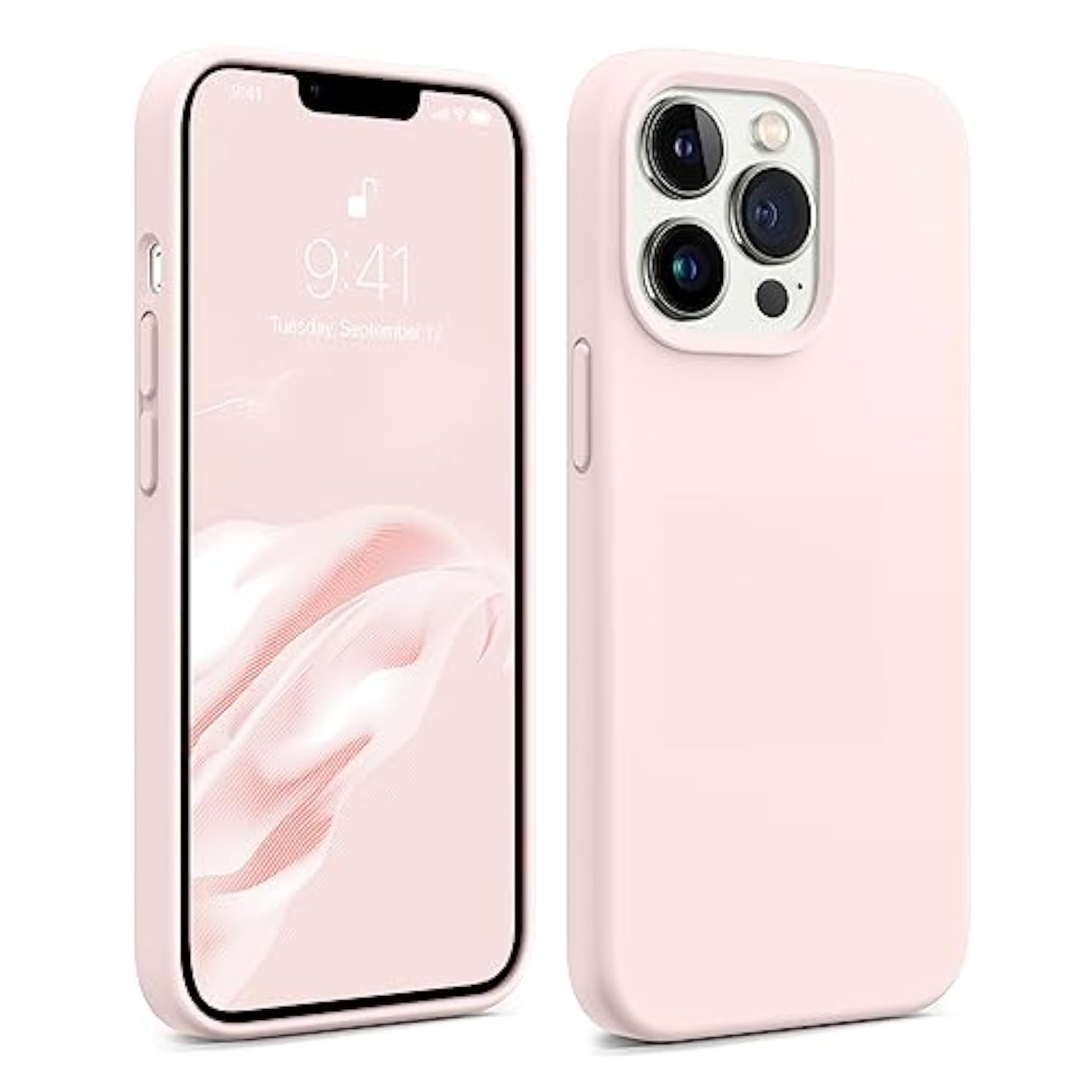Magnetic For Iphone 13 Pro Max Phone Case, [Compatible With Magsafe][ Shockproof Protection] Silicone Case With Soft Anti-Scratch Microfiber Lining, 6.7 Inch, Chalk Pink