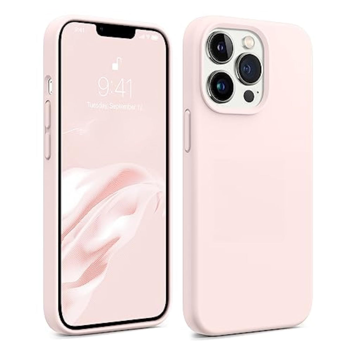 Magnetic For Iphone 13 Pro Max Phone Case, [Compatible With Magsafe][ Shockproof Protection] Silicone Case With Soft Anti-Scratch Microfiber Lining, 6.7 Inch, Chalk Pink