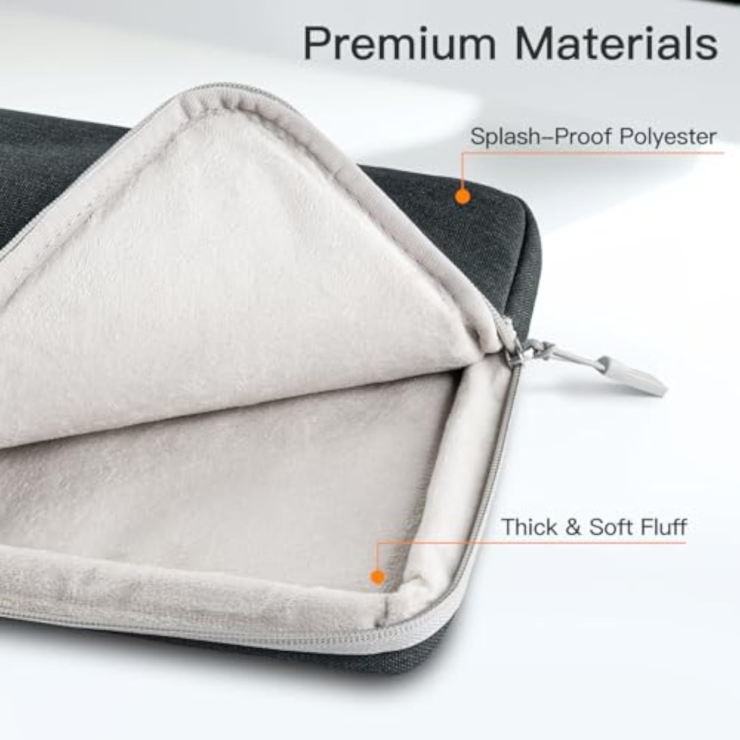 JETech Laptop Sleeve for 14-Inch MacBook Air/Pro, MacBook Pro M4 / M3 / M2 / M1 2021-2024, Waterproof Bag Case with Pocket, Compatible with 14 Inch Notebook (Dark Grey)