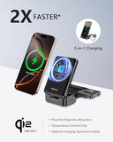 Qi2 3 in 1 Wireless Charger for Apple Devices, Qi2 15W Magnetic Foldable Wireless Fast Charger for iPhone 17/16/15/14/13/12, Apple Watch and AirPods