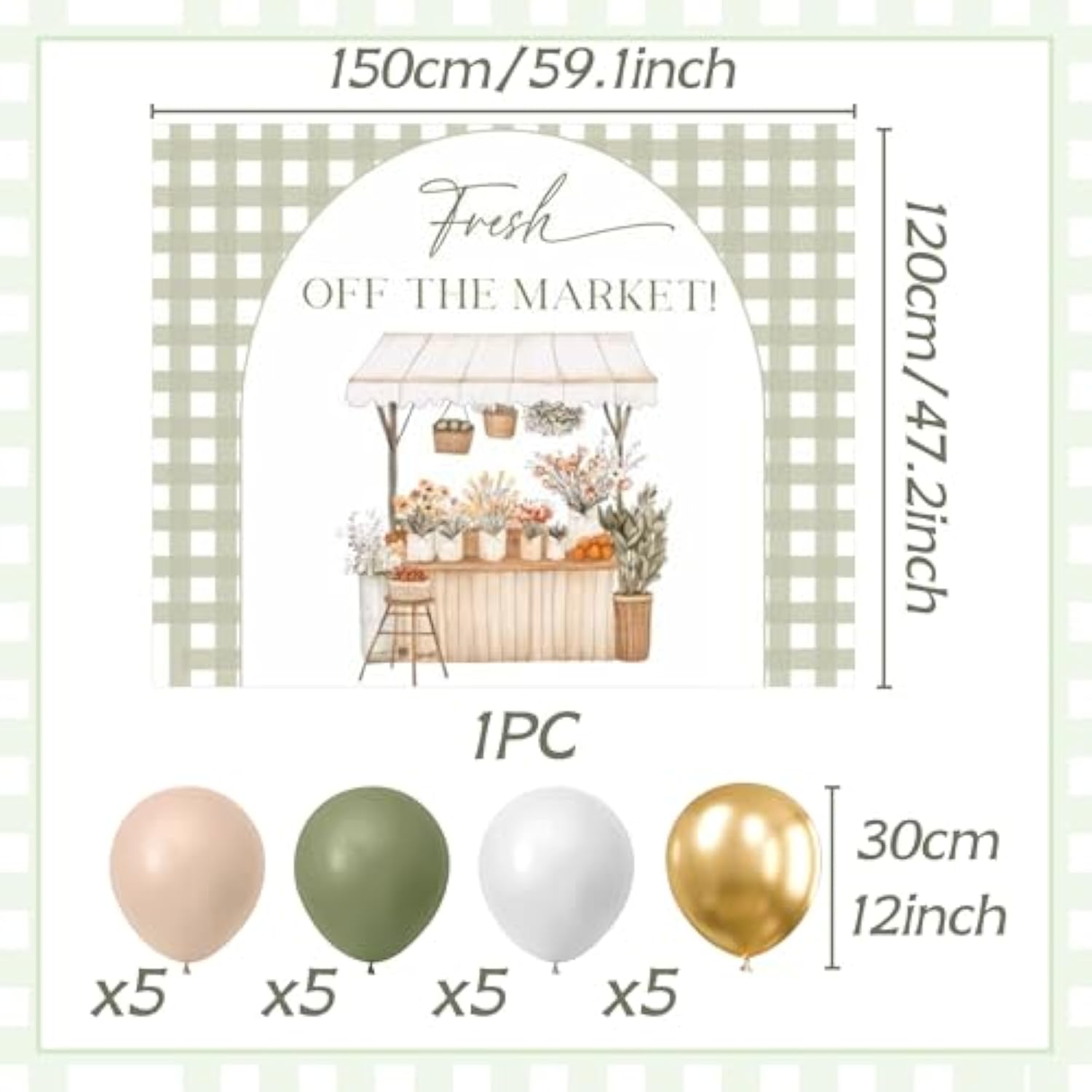 She's Fresh Off the Market Backdrop for Wildflower Bridal Shower & Bachelorette