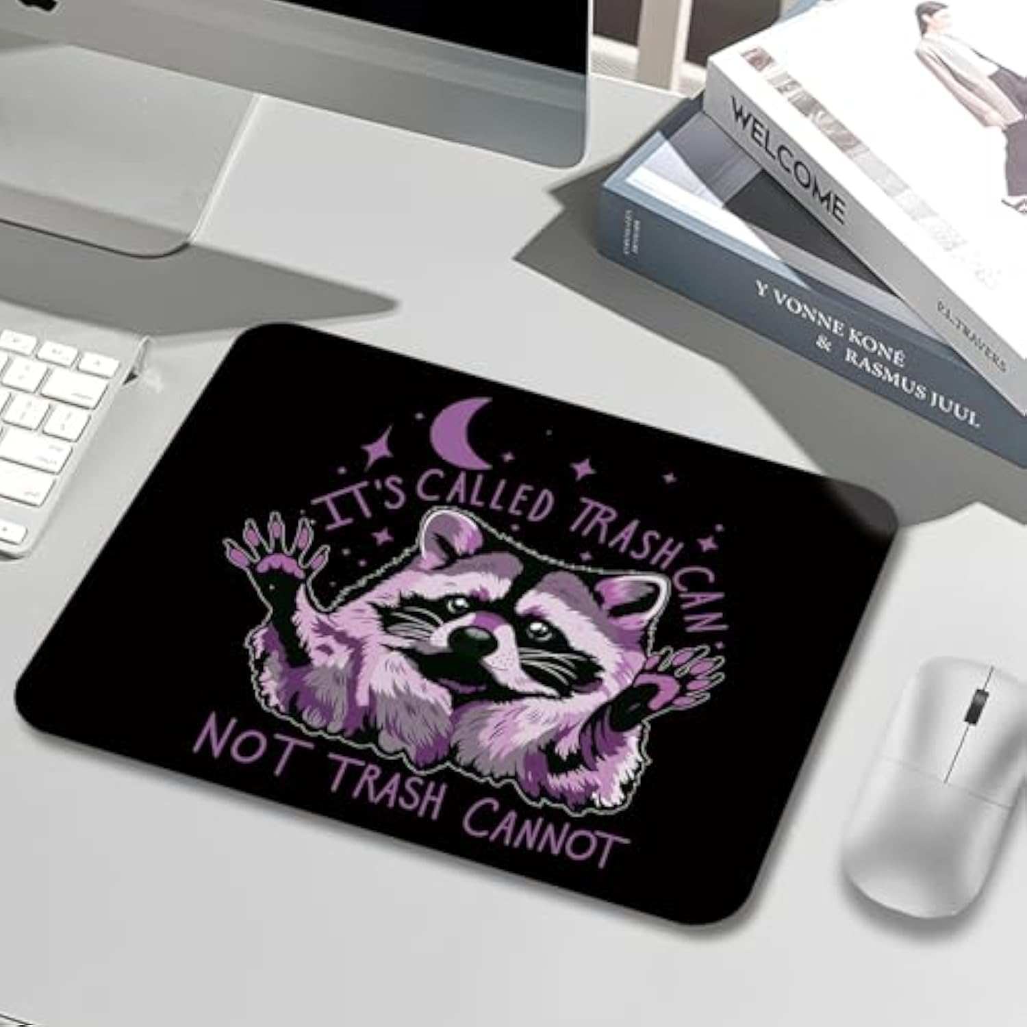 Funny Raccoon Purple Mouse Pad,It'S Called Trash Can Not Trash Cannot Funny Raccoon Purple Mouse Pads Mousepad For Work Gaming Computers Laptop Desk Accessories, 9.5X7.9 Inch