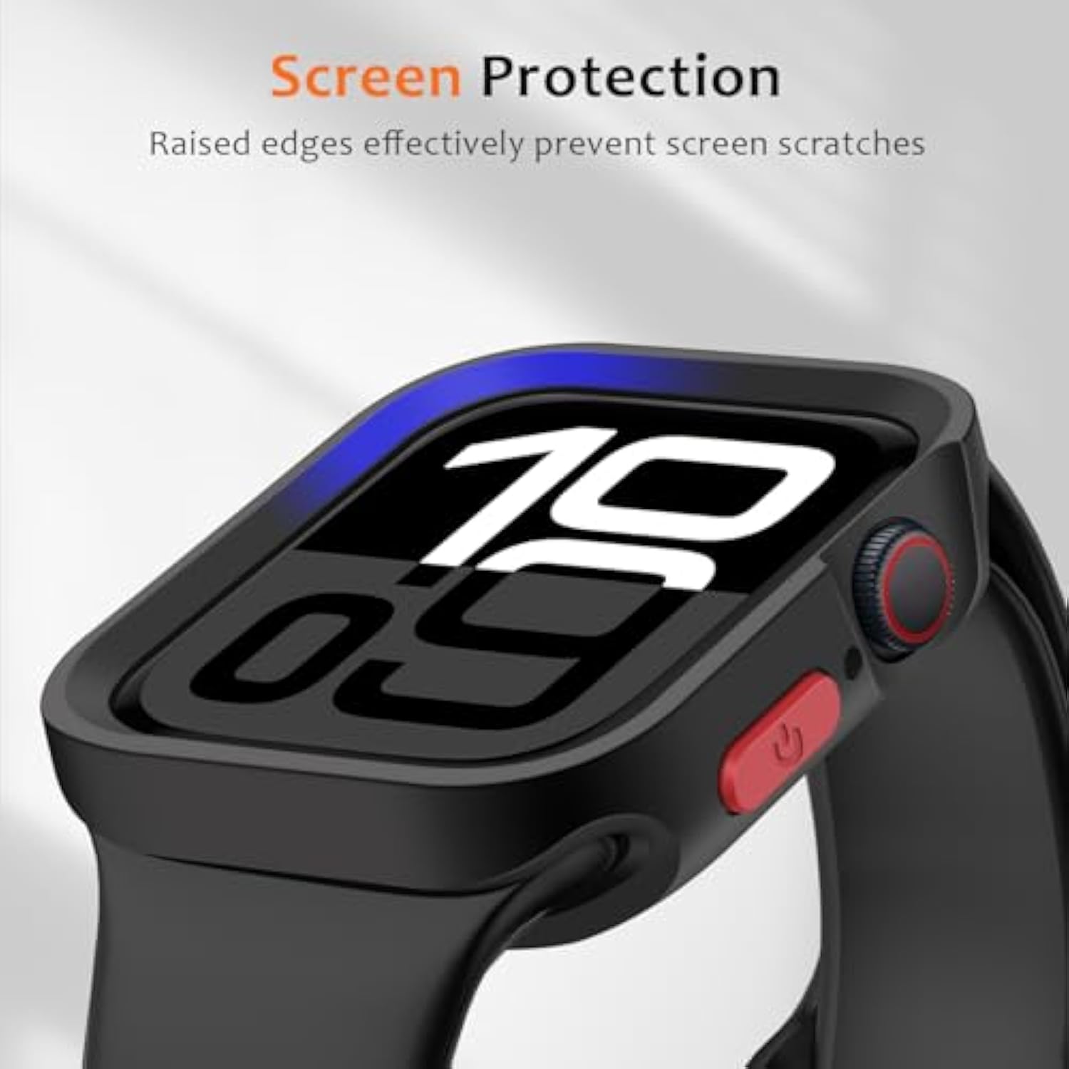 Rugged Case Compatible With Apple Watch Case 42Mm Series 11/10, Soft Flexible Tpu Shockproof Protective Bumper Cover For Iwatch 42Mm, Black
