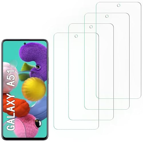 [4 Pack] Screen Protector Compatible with  Galaxy A51 5G,Scratch Resistant,Easy-Install,Bubble Free,Anti-Fingerprint,Tempered Glass Compatible