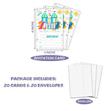 Playground Birthday Party Invitation, Park Themed Fill-In Invites For Teens Boys & Girls, 20 Invitations With Envelopes (4" X 6"), Kids Outdoor Party Favors Decorations And Supplies -51