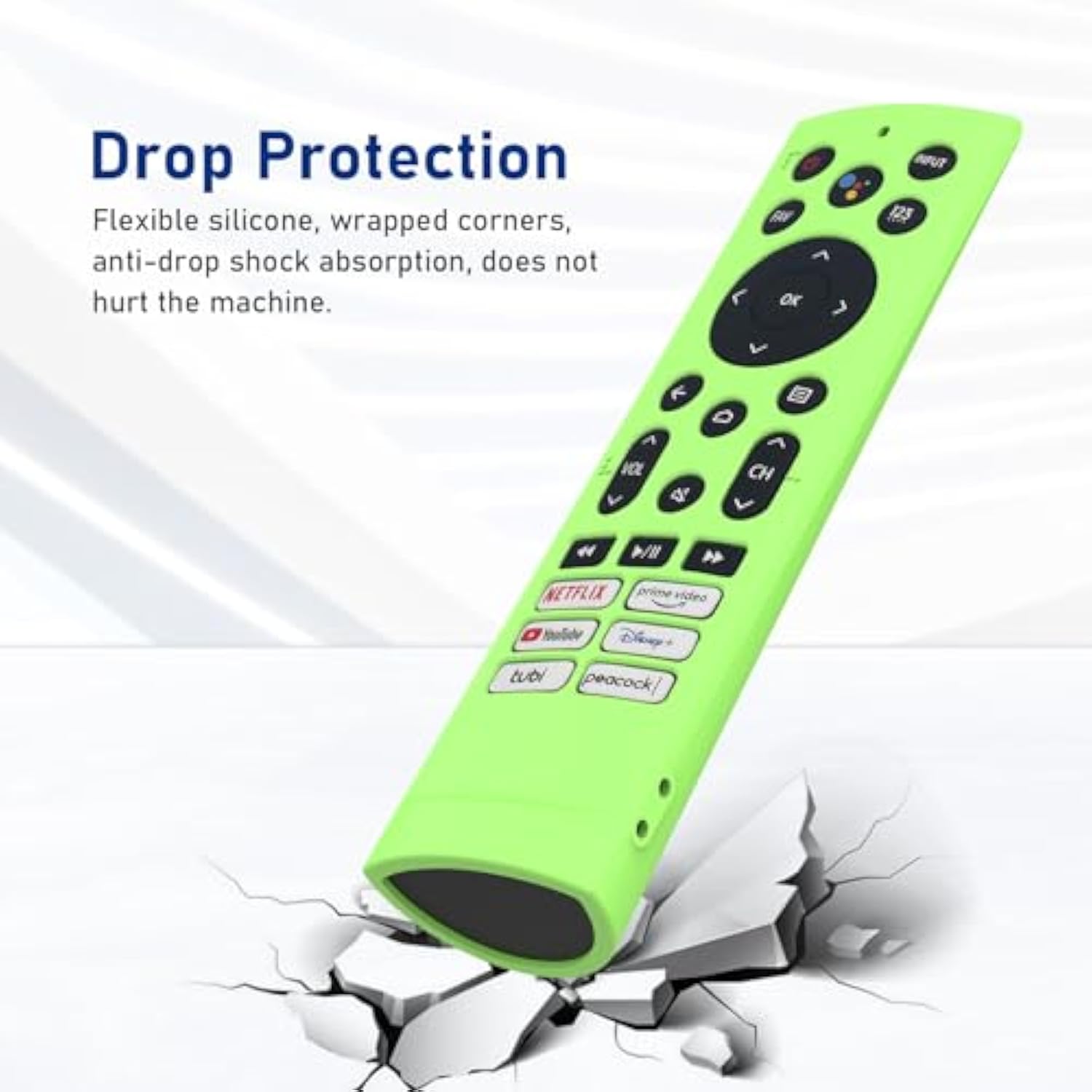 Silicone Case for Hisense U8 U7G U9G TV Remote Glow Green